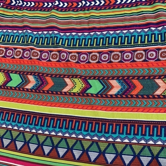 Esqualo Maxi Skirt Aztec Design Multi Colour Elastic Draw String Waist Size 2XL - Picture 3 of 8